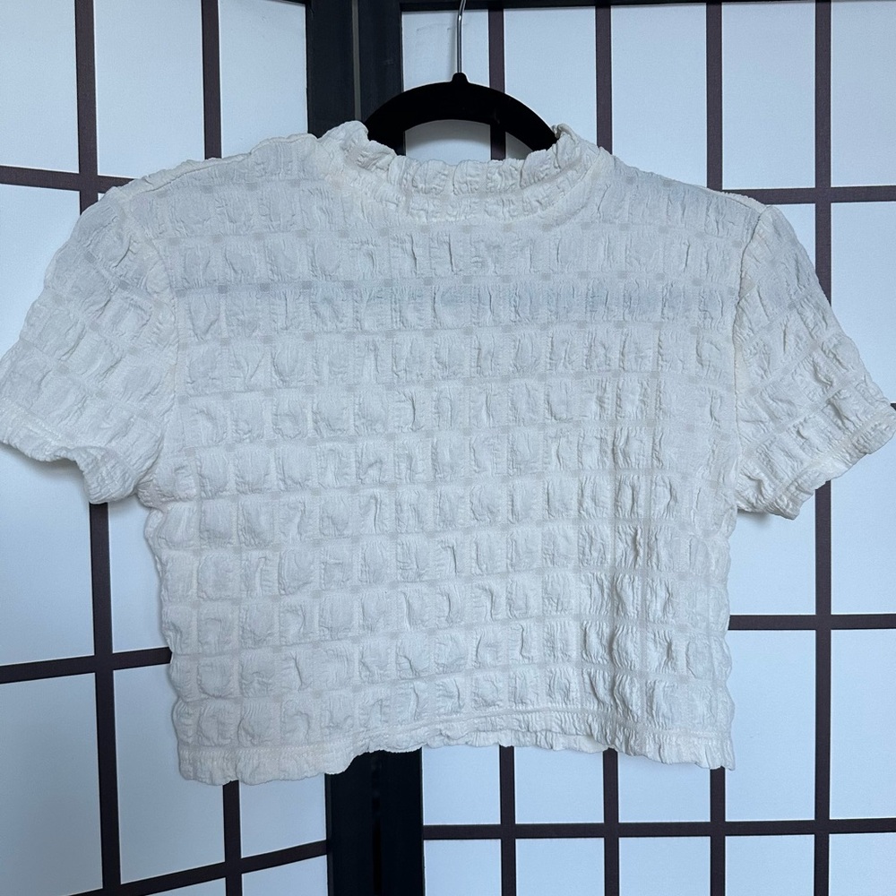Urban Outfitters textured off-white crop top